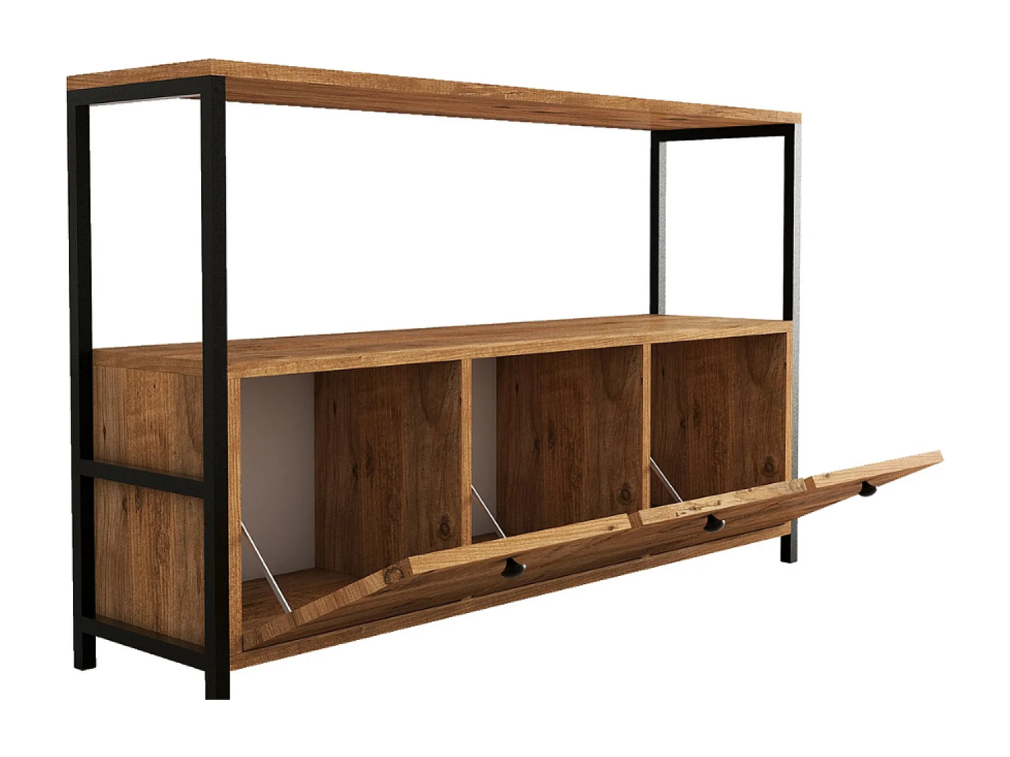 Industrieel Buffet 3 Deuren Hout/Zwart DRAGOR