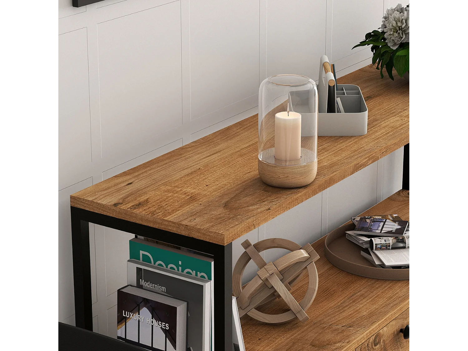 Buffet Industrial 3 Portas Madeira/Preto DRAGOR