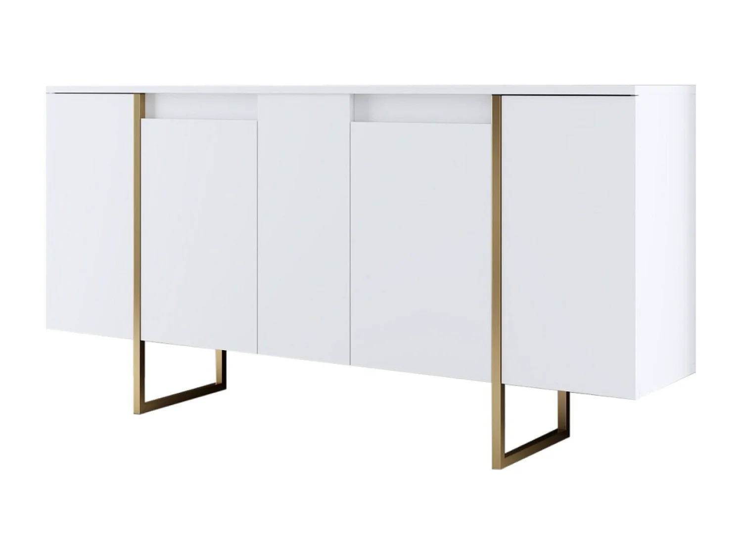 Buffet design wit en goud 160 cm - 4 deuren LUXOR