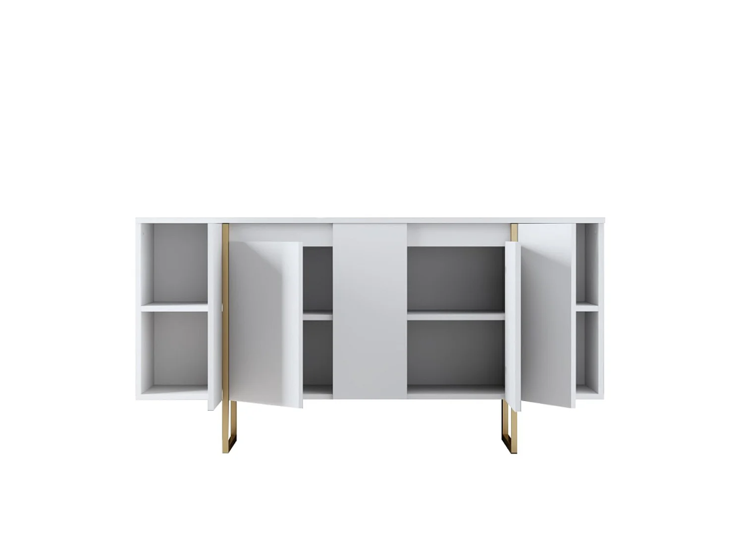 Buffet design wit en goud 160 cm - 4 deuren LUXOR