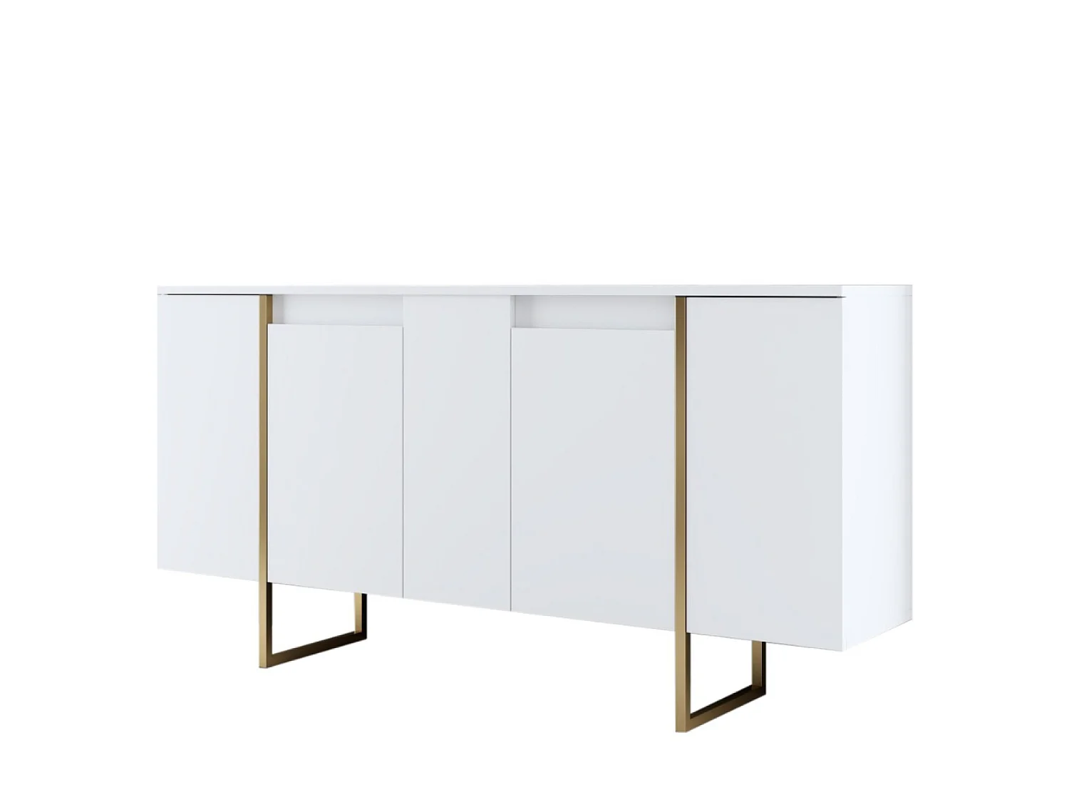 Buffet design wit en goud 160 cm - 4 deuren LUXOR