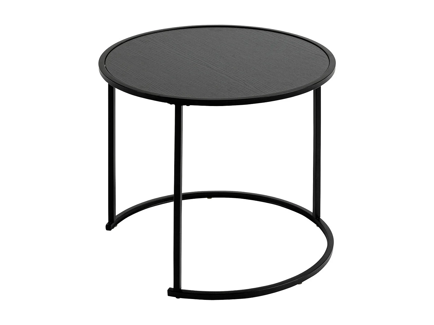 Set de 3 Tables d'appoint en métal noir D 35 D 45 et D 54 cm