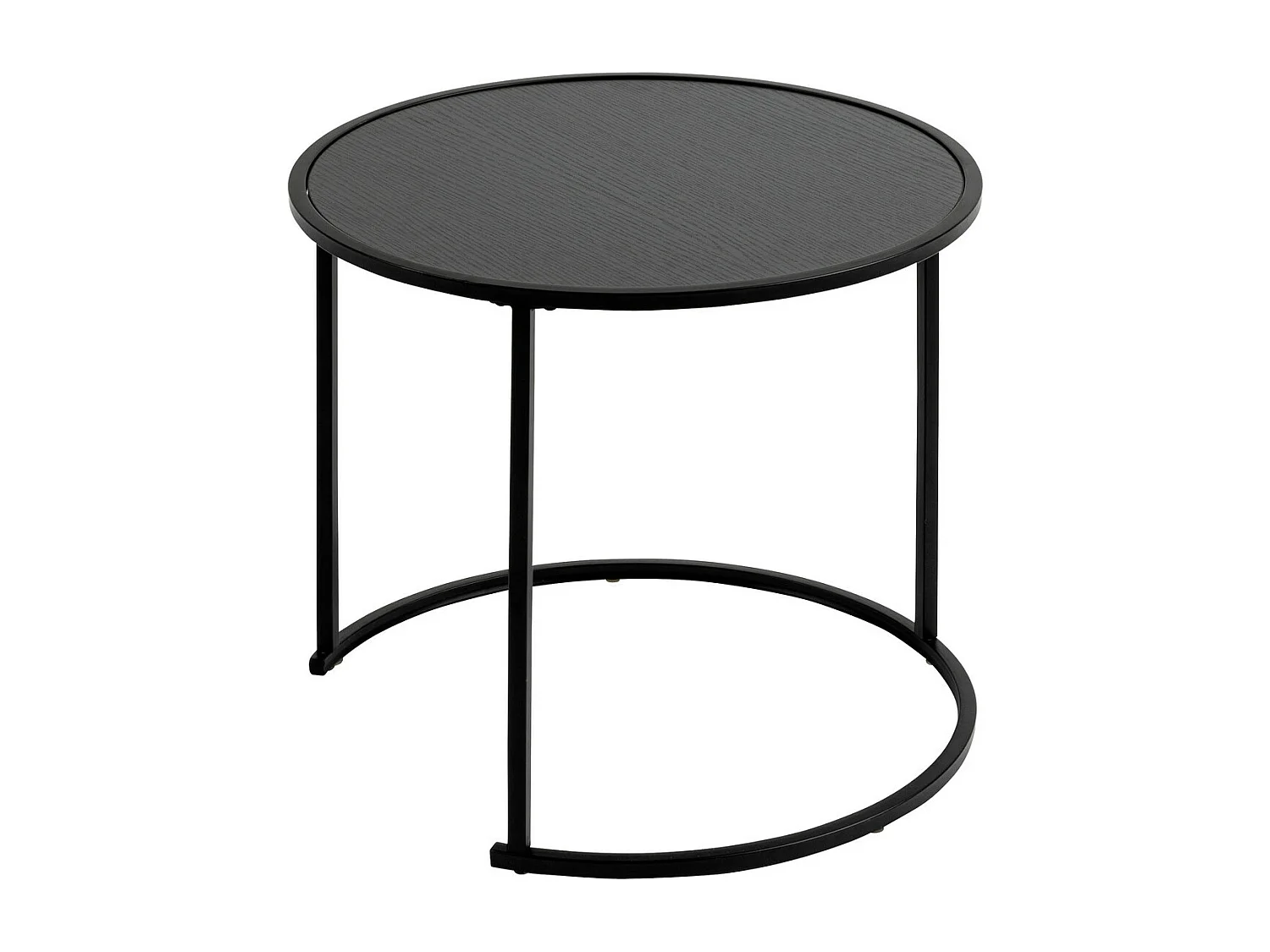 Set de 3 Tables d'appoint en métal noir D 35 D 45 et D 54 cm