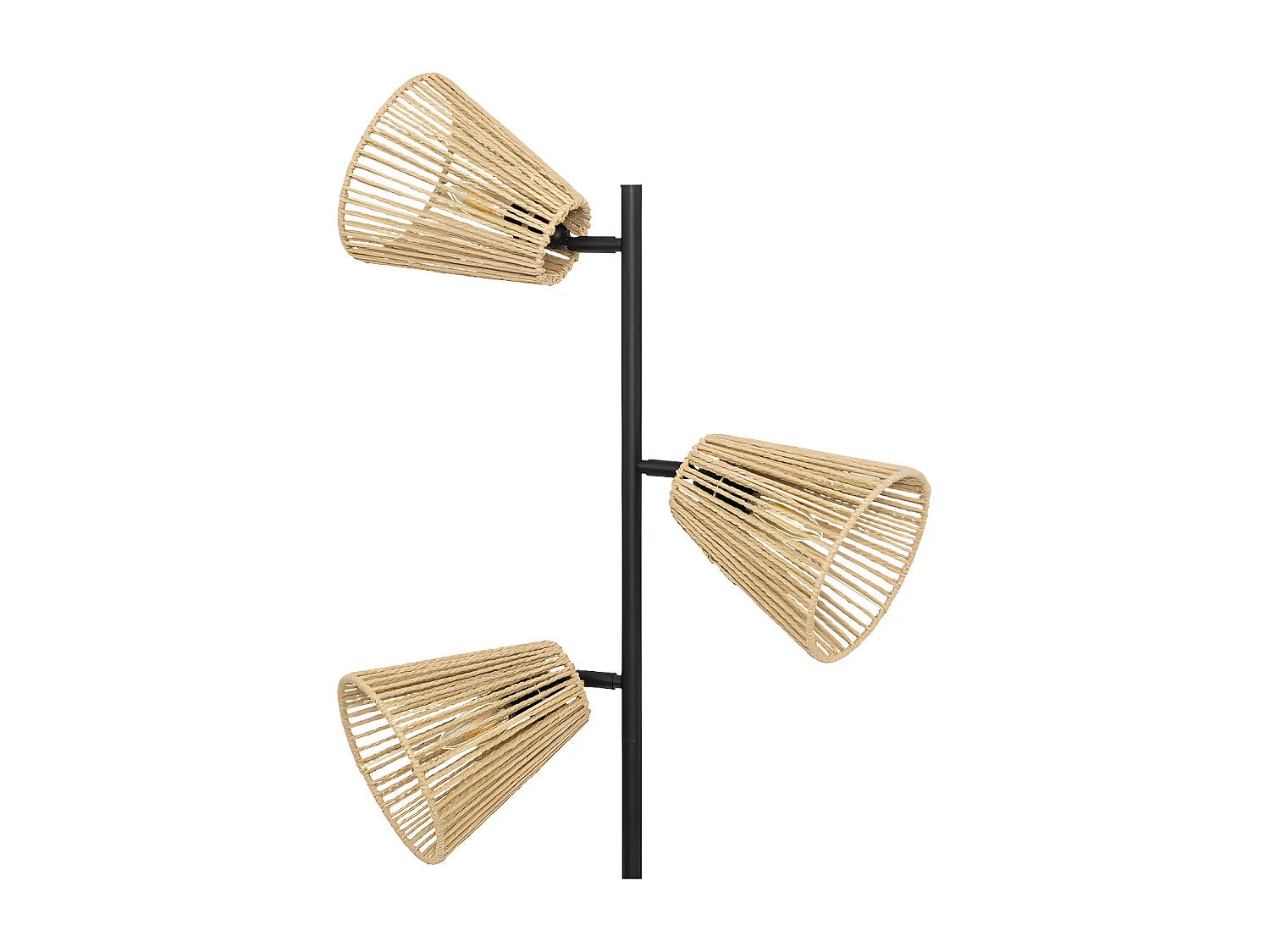 Lampadaire 3 Abat-jours "Gaida" 150cm Naturel
