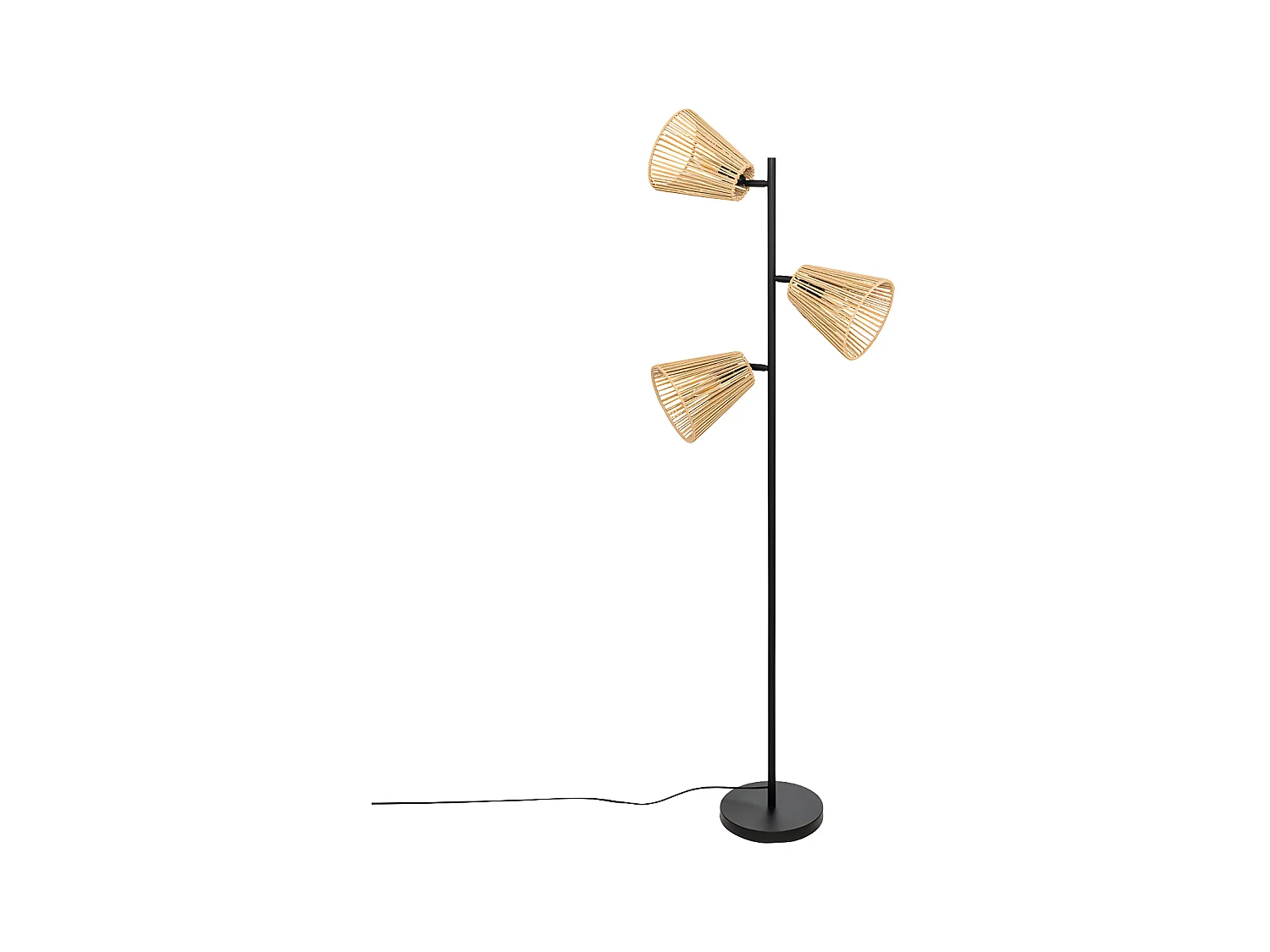 Lampadaire 3 Abat-jours "Gaida" 150cm Naturel