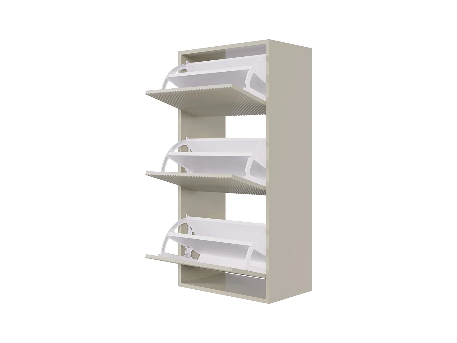 Wand-Schuhschrank mit 3 Klappen - Greige - 50 cm - VELDIO