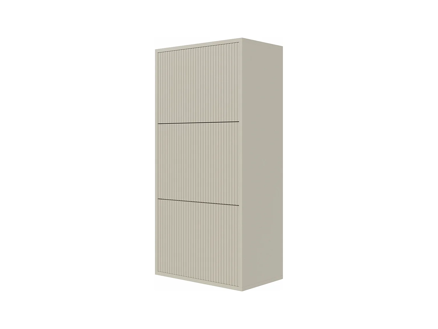 Wand-Schuhschrank mit 3 Klappen - Greige - 50 cm - VELDIO