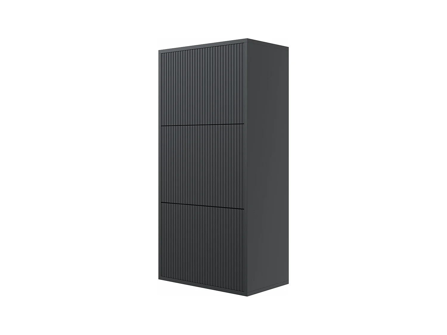 Wand-Schuhschrank mit 3 Klappen - Schwarz - 50 cm - VELDIO