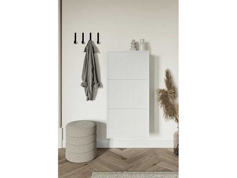 Meuble à chaussures suspendu - blanc - 50x30x125 cm - VELDIO