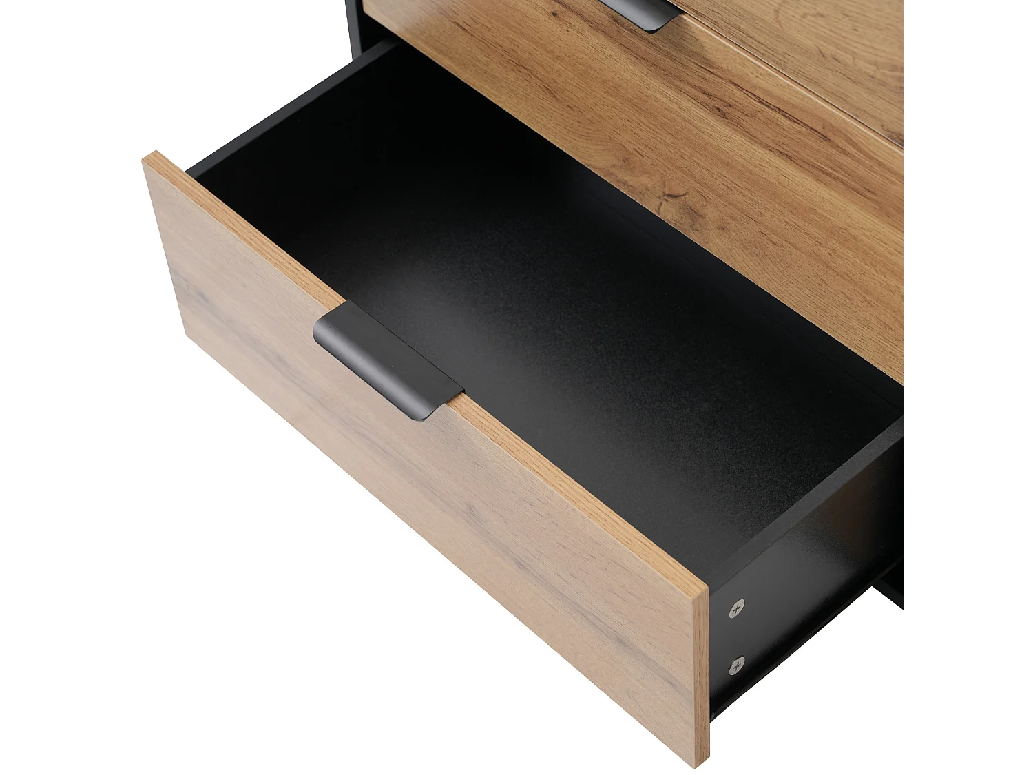 Ladekast met 6 laden en 2 vakken - glazen blad - Bruin