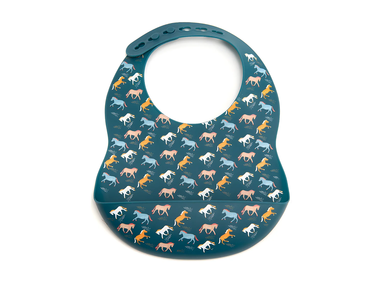 Lot de 2 bavoirs bleu et moutarde