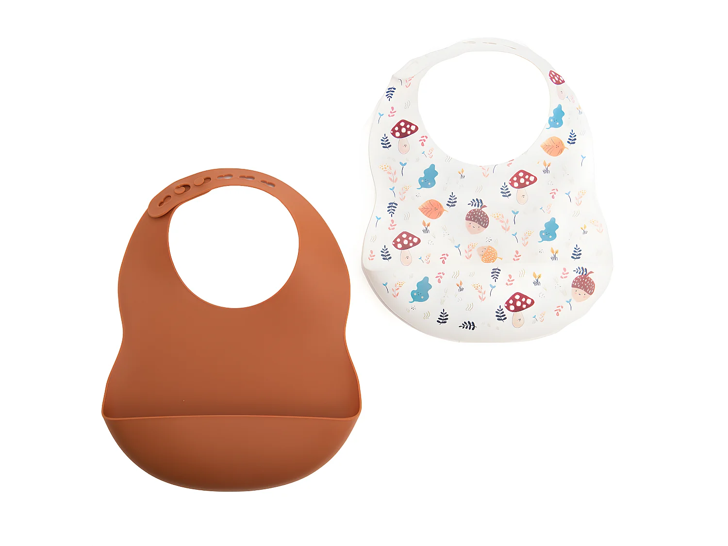 Lot de 2 bavoirs champignons safran