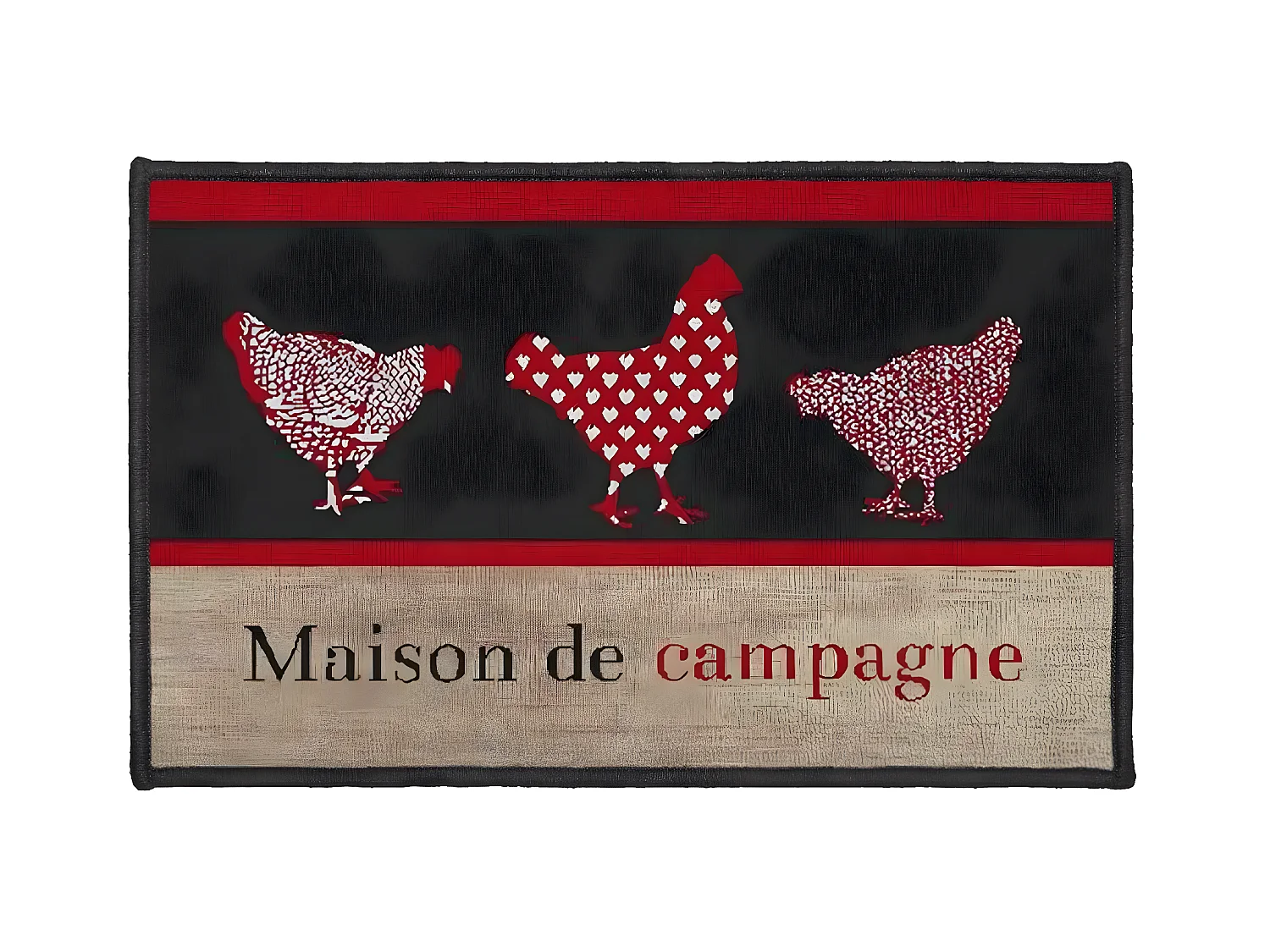 Tapis Déco Rectangle "Campagne" 50x80cm Rouge