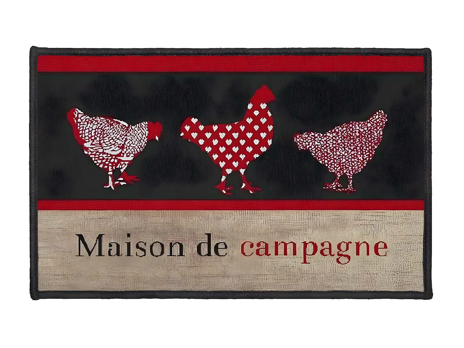 Tapis Déco Rectangle "Campagne" 50x80cm Rouge