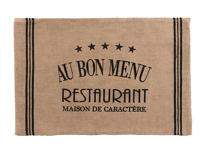 Set de Table en Jute "Diner" 30x45cm Noir