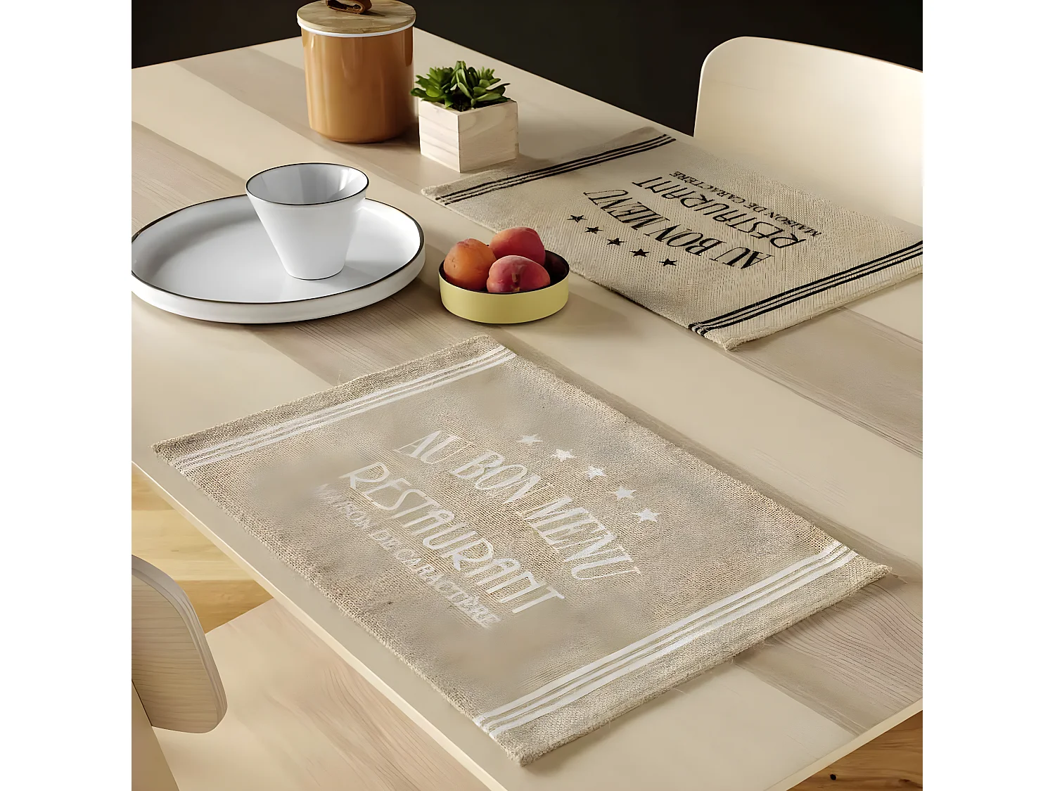 Set de Table en Jute "Diner" 30x45cm Noir