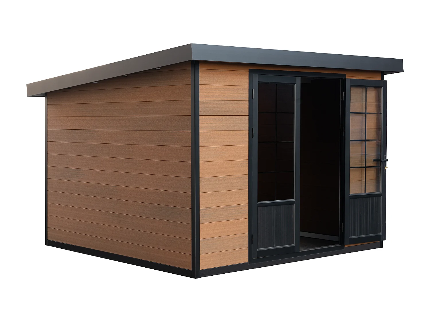 Abrigo de jardim madeira compósito natural escuro 9 m² espessura 28 mm - HAZELTON