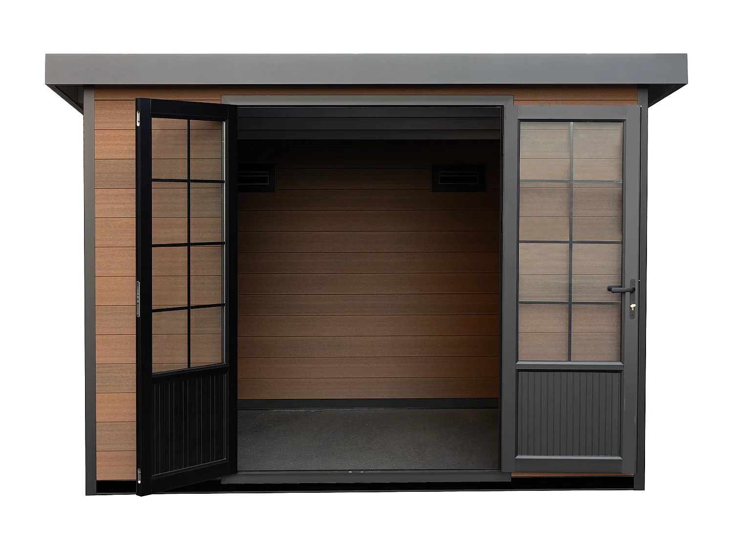 Abrigo de jardim madeira compósito natural escuro 9 m² espessura 28 mm - HAZELTON