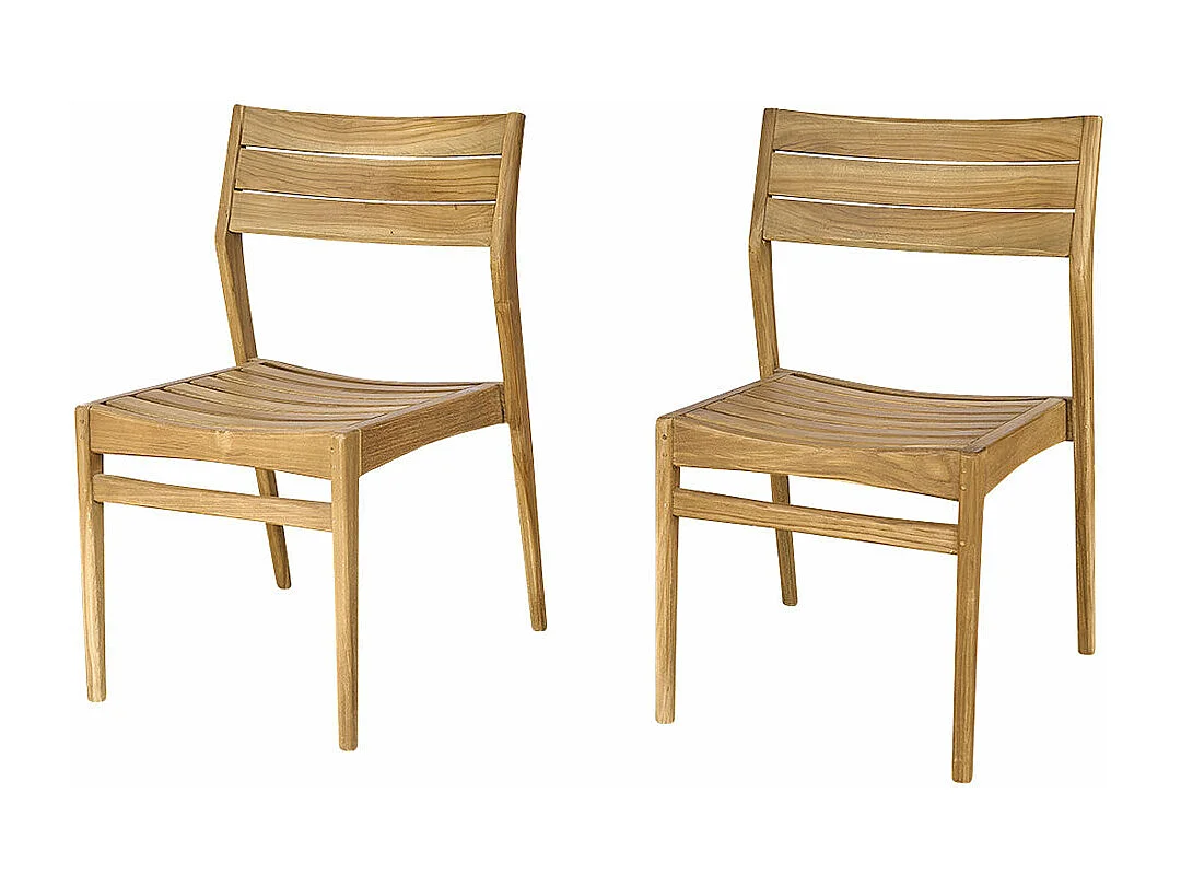 Set di 2 sedie da giardino in teak massello