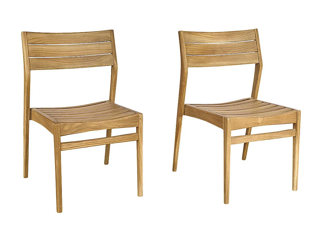 Silla de jardín de madera de teca maciza (juego de 2)
