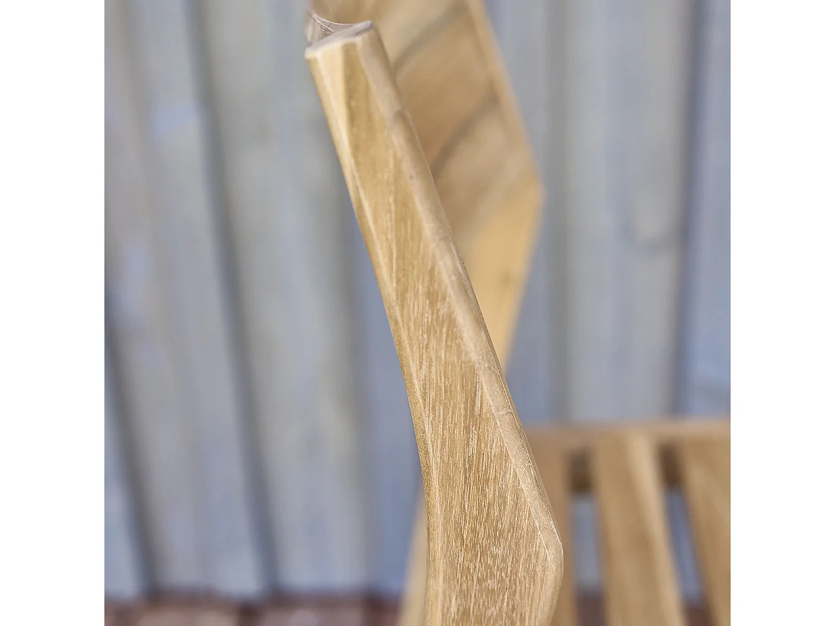 Lot de 2 chaises de jardin en teck massif