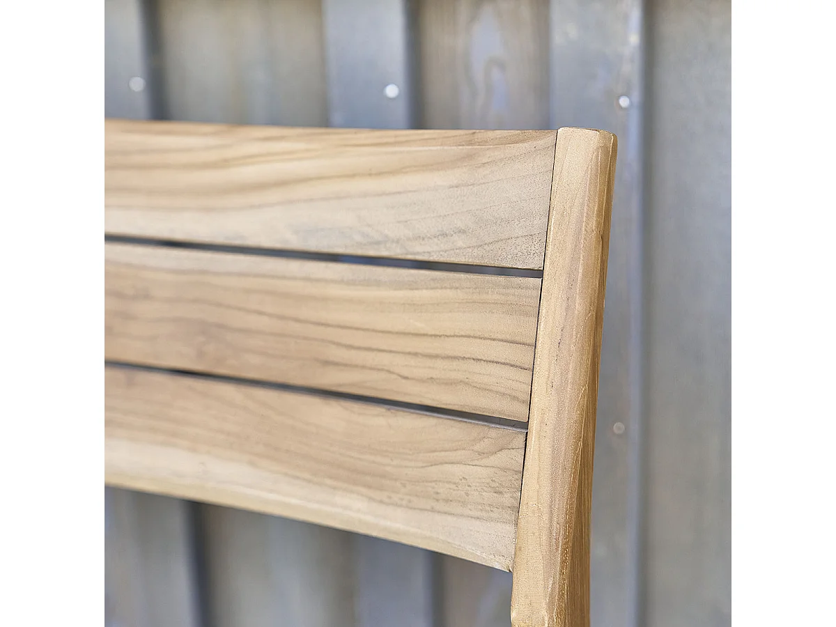 Lot de 2 chaises de jardin en teck massif