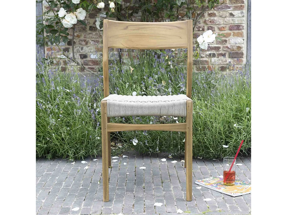 Sedia in teak massello e corda