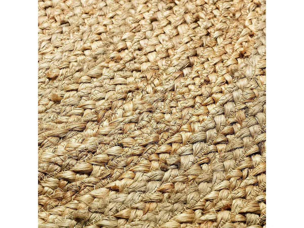 Tapis Déco Rond en Jute "Shira" 120cm Turquoise