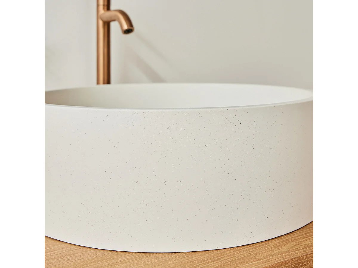 Vasque à poser en béton beige 37 cm