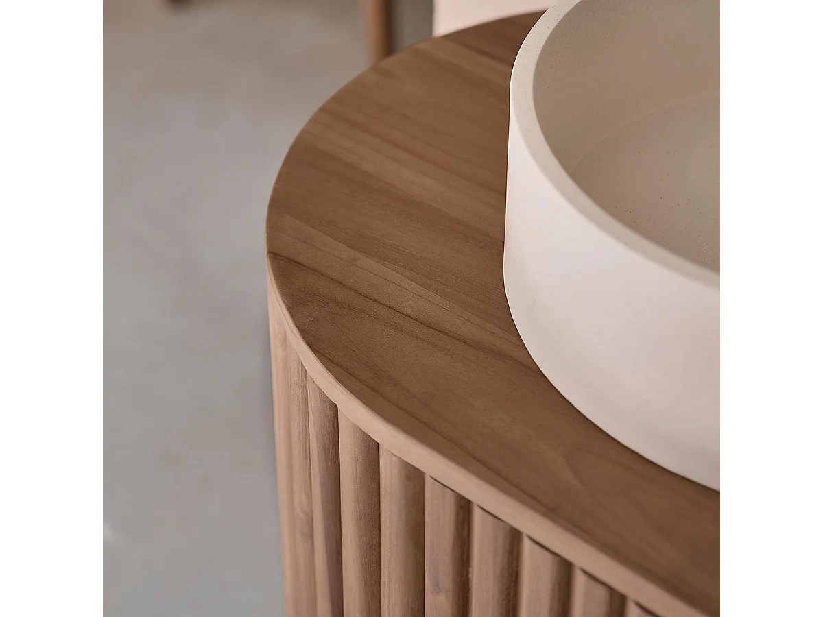 Vasque à poser en béton beige 37 cm