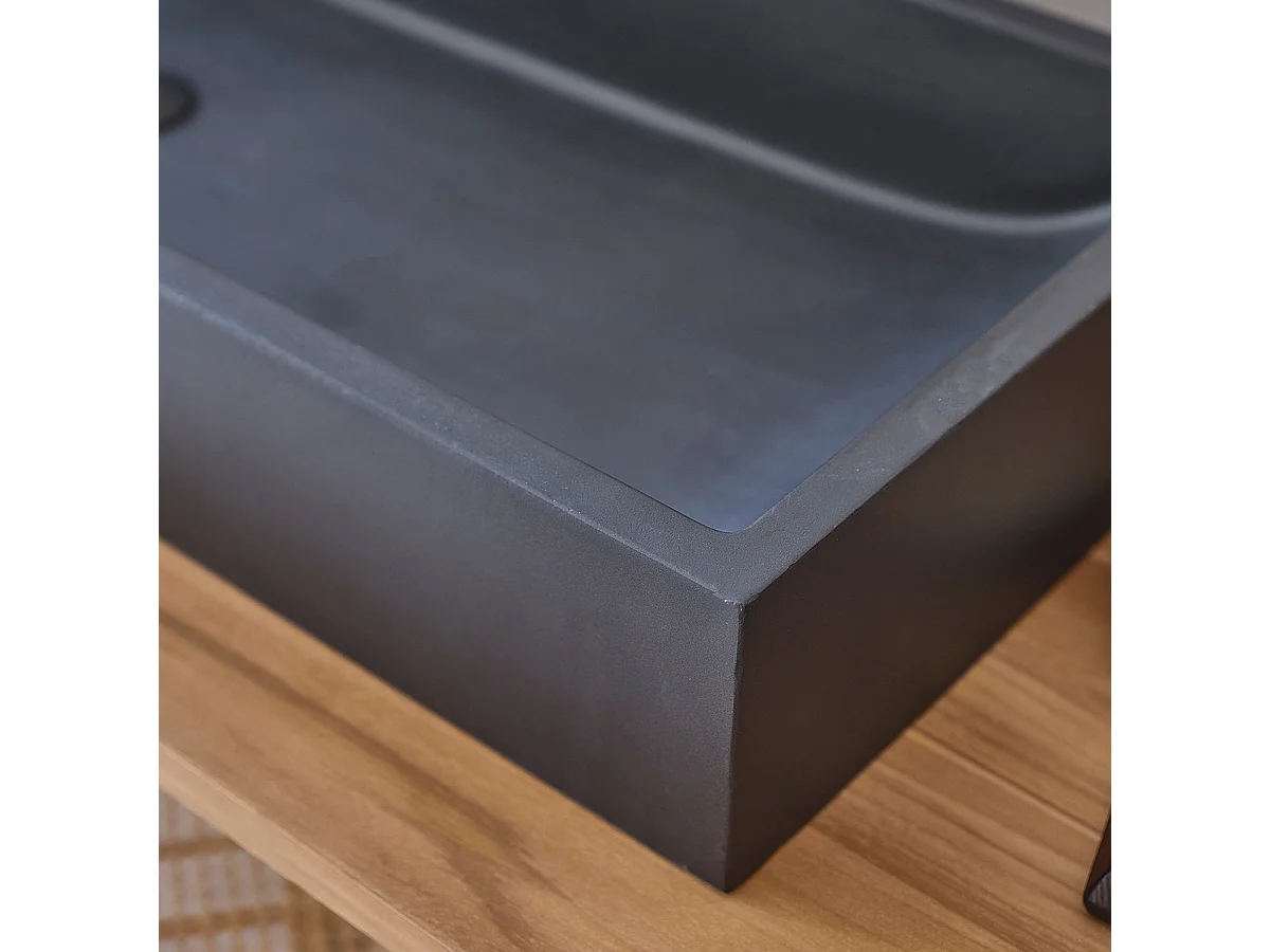 Lavabo de hormigón negro