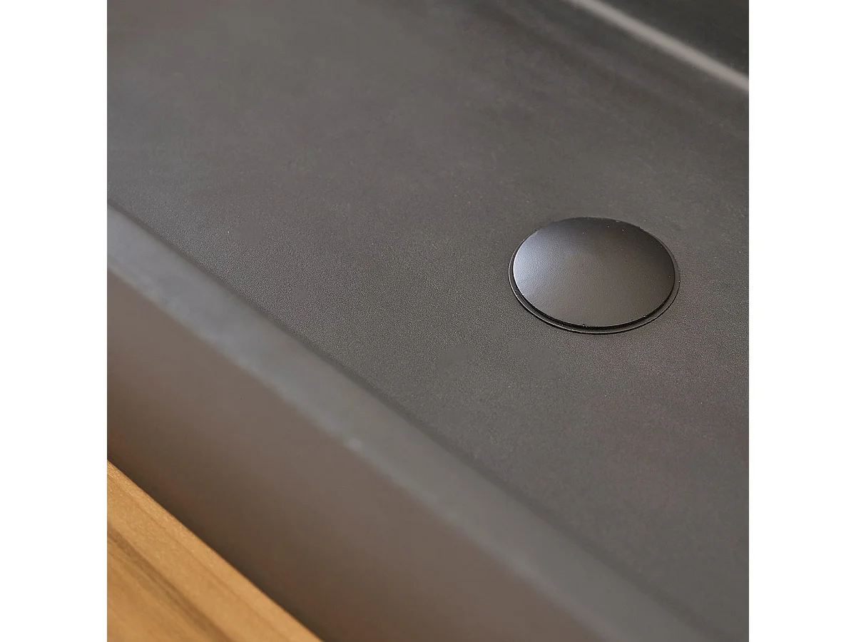 Lavabo de hormigón negro