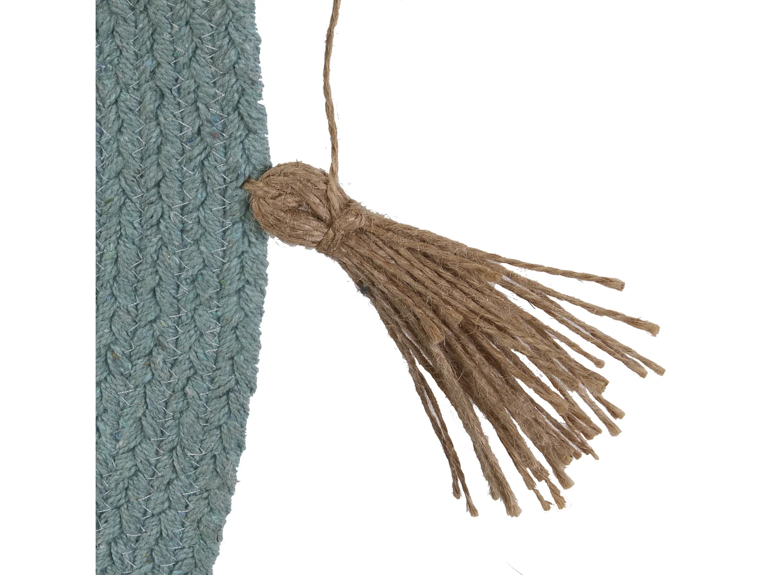 Tapis Rond Coton Pompon Celadon 90cm