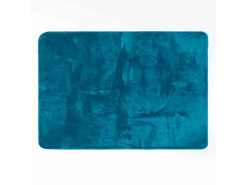 Tapis Uni en Flanelle "Flanou" 120x170cm Bleu