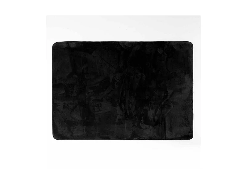 Tapis Uni en Flanelle "Flanou" 120x170cm Noir