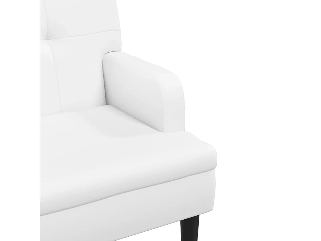 Bankje met rugleuning 112x65,5x75 cm kunstleer wit