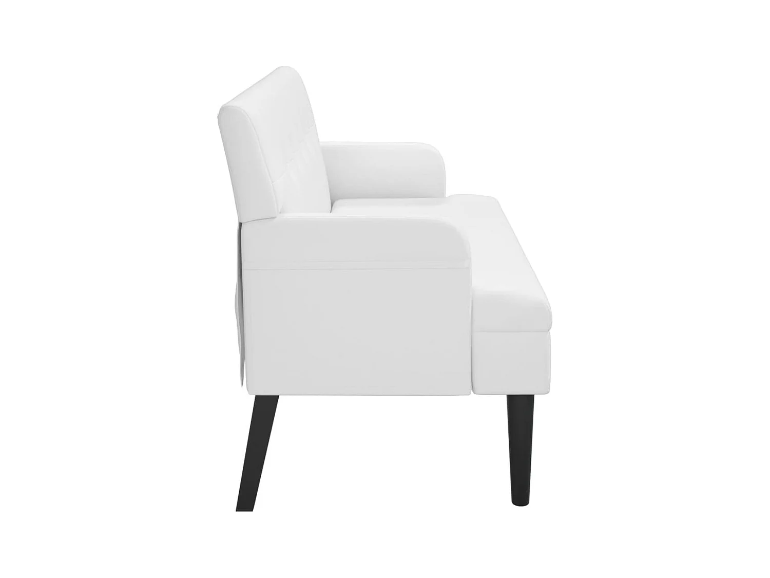Banc avec dossier blanc 112x65,5x75 cm similicuir