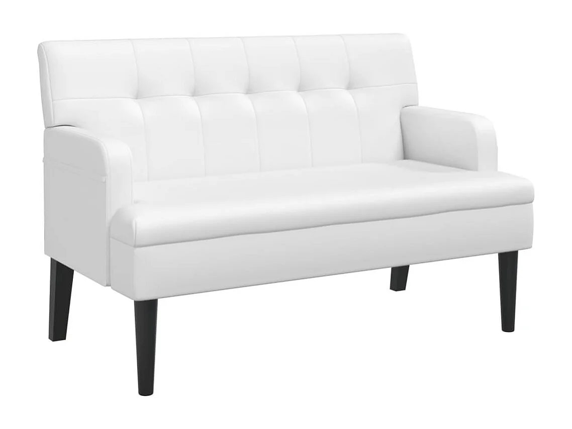 Banc avec dossier blanc 112x65,5x75 cm similicuir