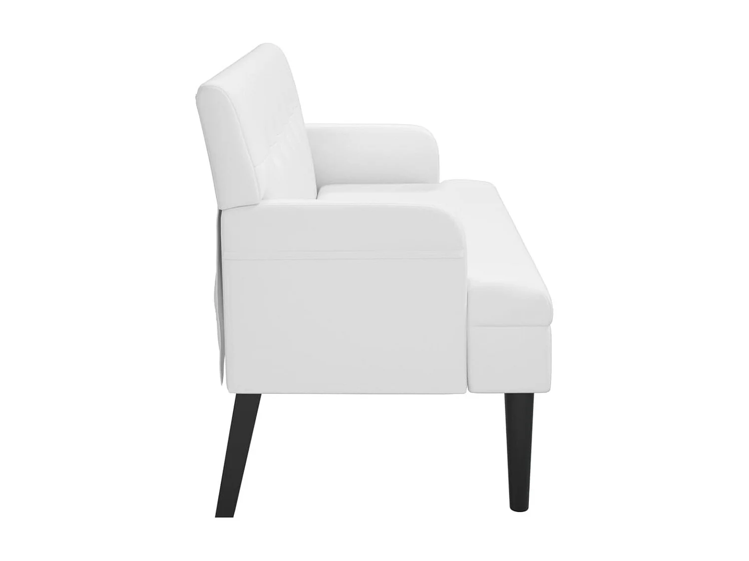 Banc avec dossier blanc 112x65,5x75 cm similicuir