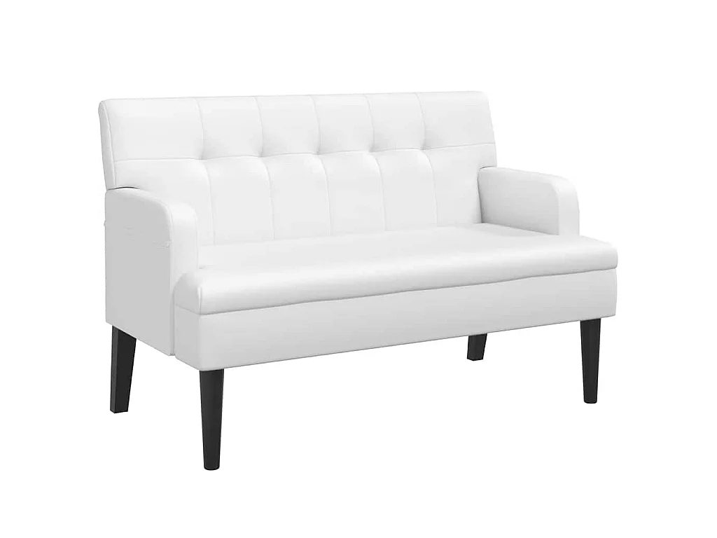 Banc avec dossier blanc 112x65,5x75 cm similicuir