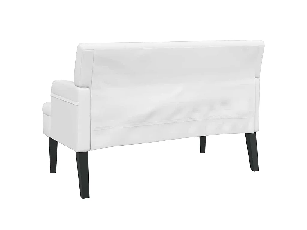 Panca con Schienale Bianca 112x65,5x75 cm in Similpelle