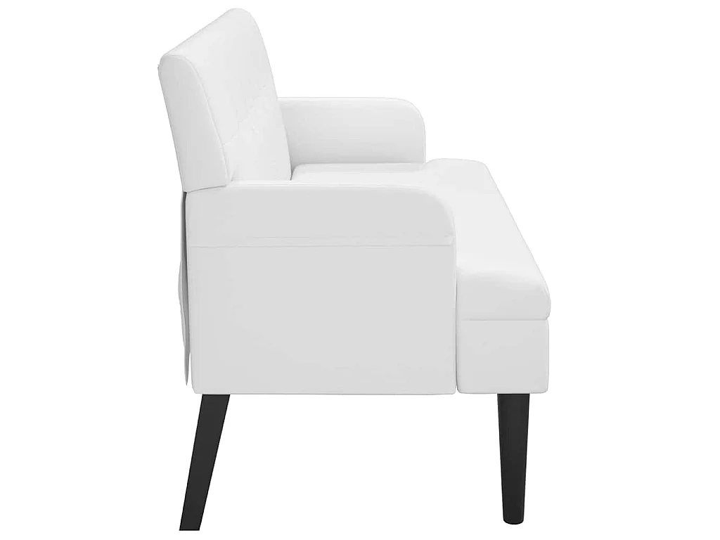 Panca con Schienale Bianca 112x65,5x75 cm in Similpelle