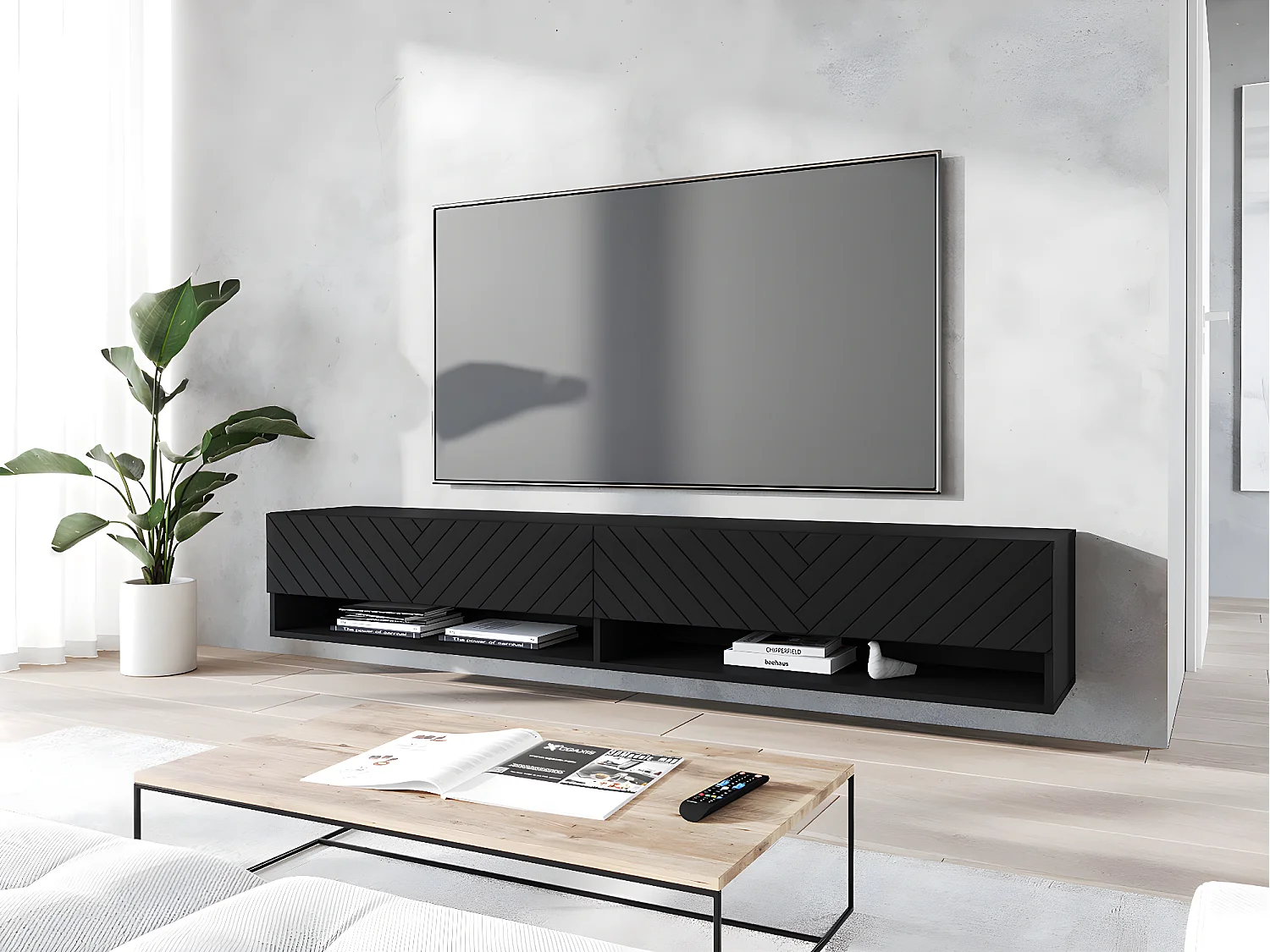 LOWBOARD A schwarz Herringbone 180 cm / 32 cm / 30 cm