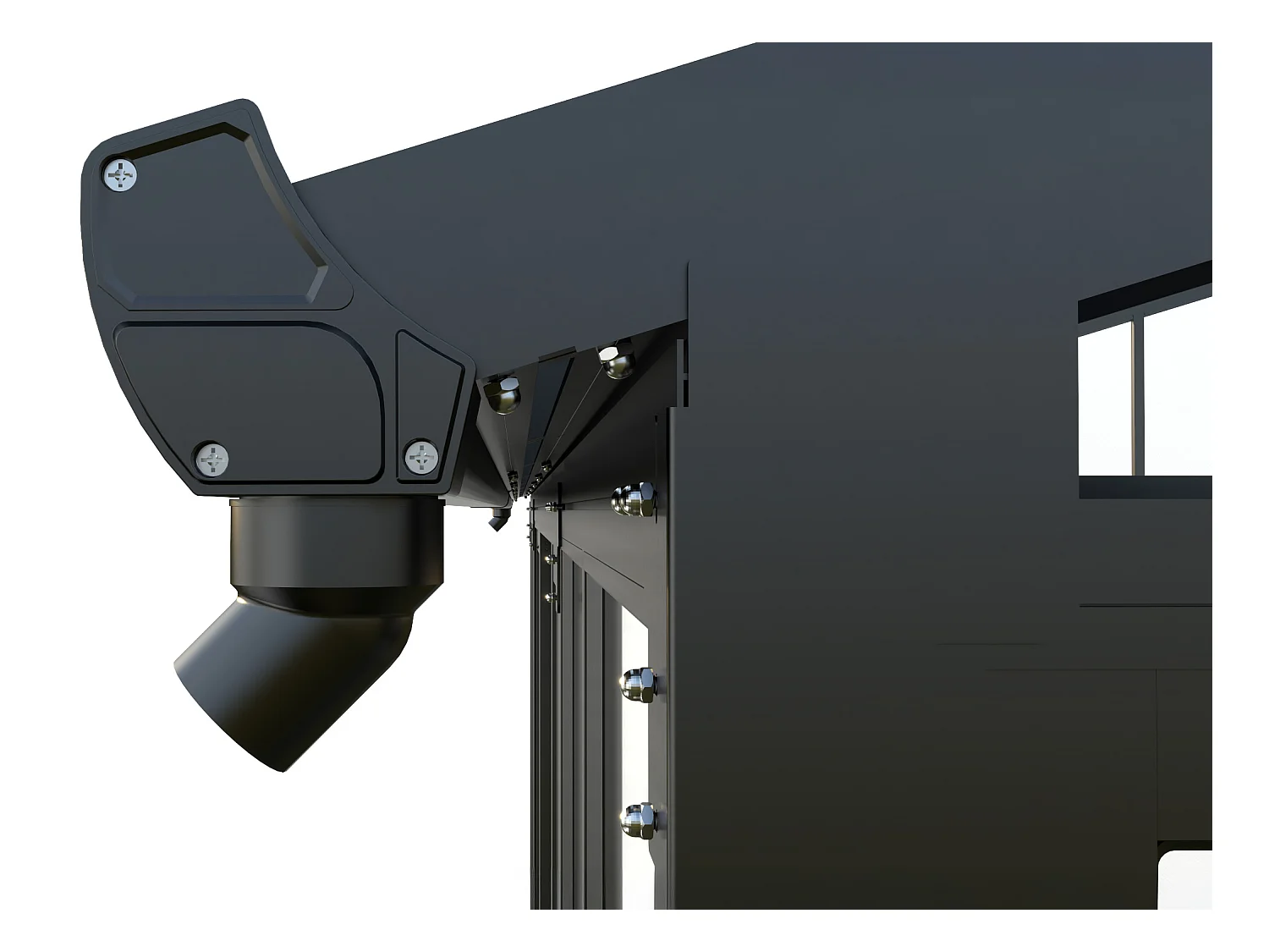 Veranda de aluminio y policarbonato con protección UV - 12 m² - antracita - MATHILDA