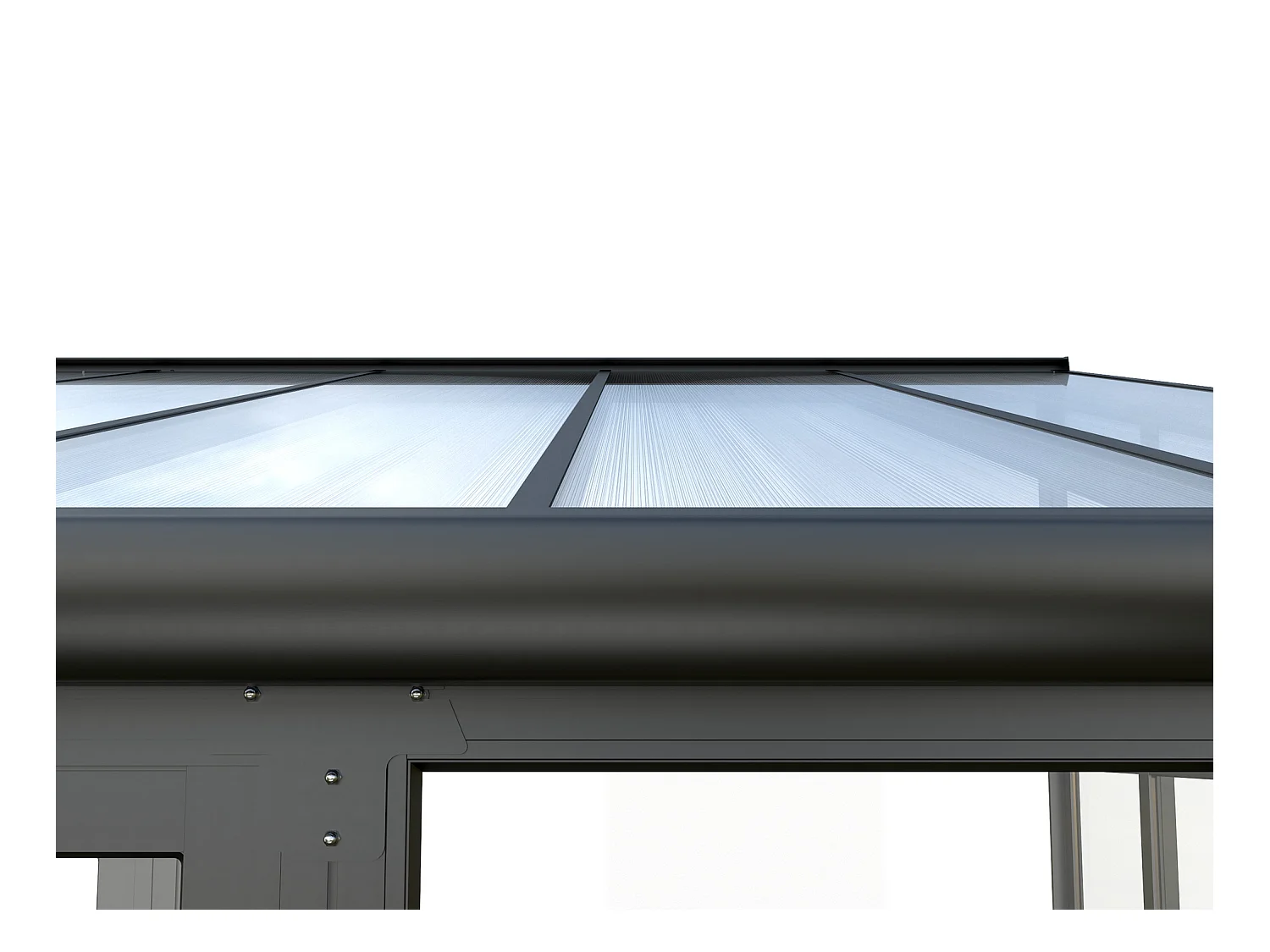 Veranda de aluminio y policarbonato con protección UV - 12 m² - antracita - MATHILDA