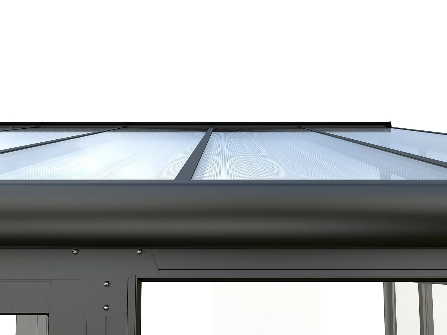 Veranda de aluminio y policarbonato con protección UV - 12 m² - antracita - MATHILDA