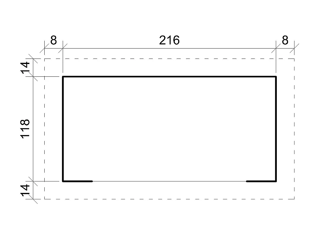Haardhout opslagschuurtje - l146xL232xH199 cm / 2.63 m² - M202