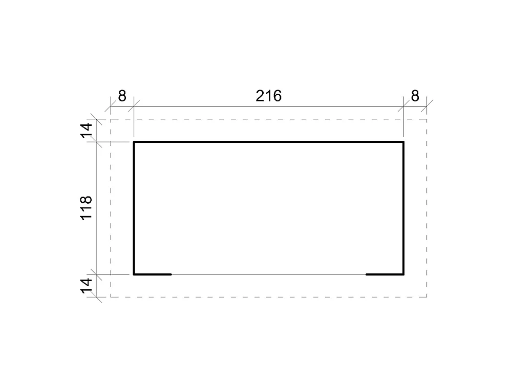 Cabana de madeira - l146xL232xH199 cm / 2.63 m² - M202