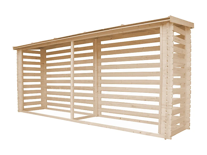 Caseta de leña doble  - 458 x 112 cm/4 m² -  TIMBELA M203