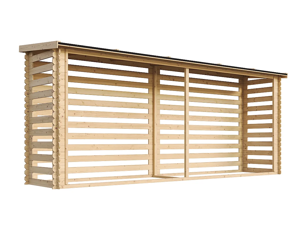 Legnaia da esterno in legno - 112x458xA199 cm / 4 m² - M203